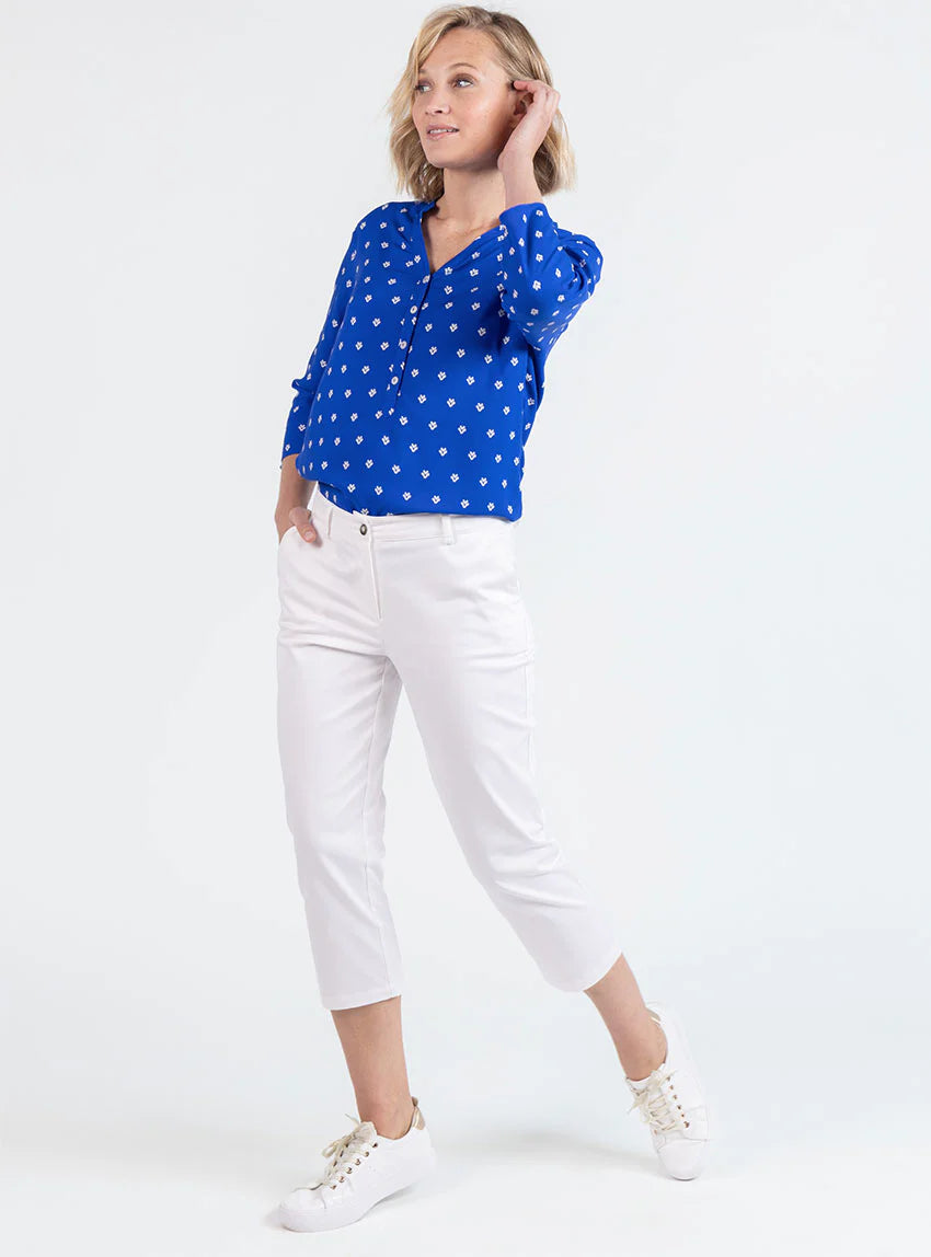 Blouse femme en viscose bleu mer