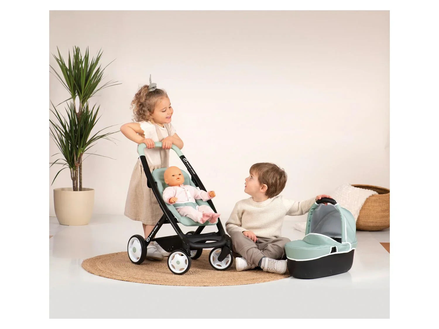 SMOBY Poussette de poupe Maxi-Cosi 3-en-1