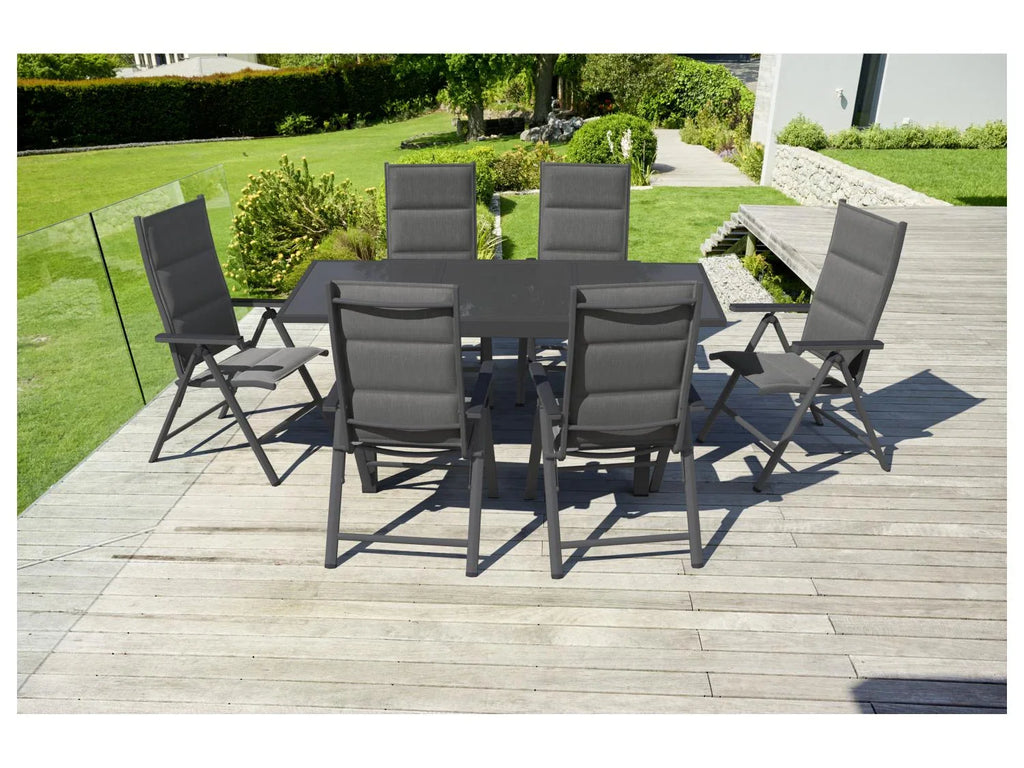 LIVARNO home Table de jardin Houston + Lot de 6 fauteuils Toronto