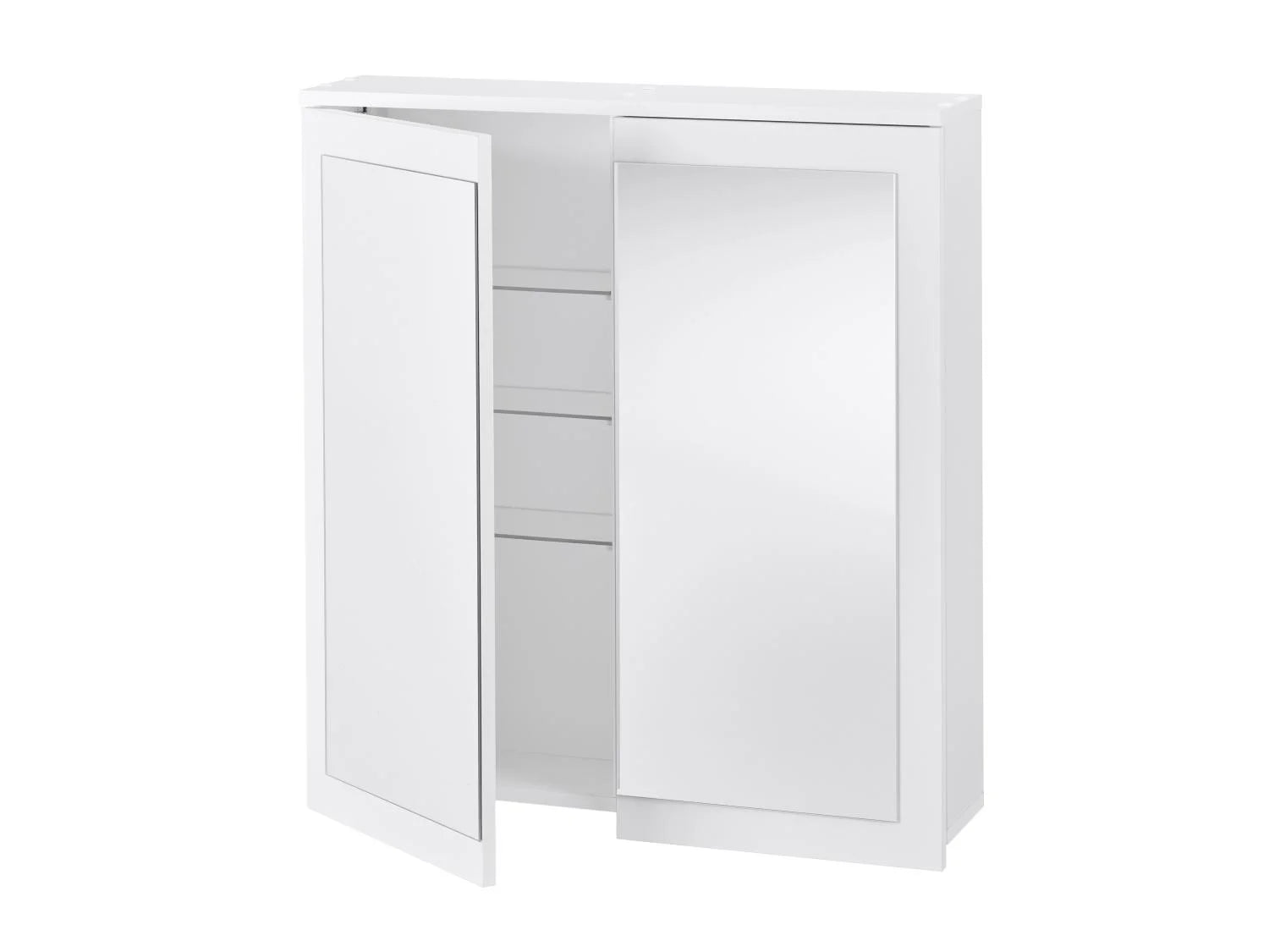 LIVARNO Armoire de toilette miroir Basel, 68,5 x 75,1 x 16,9 cm, blanche