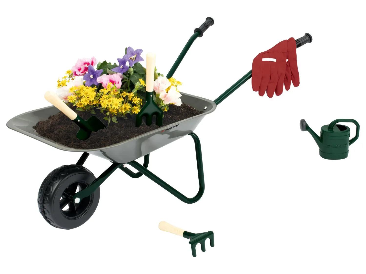 Playtive Brouette et outils de jardinage pour enfant