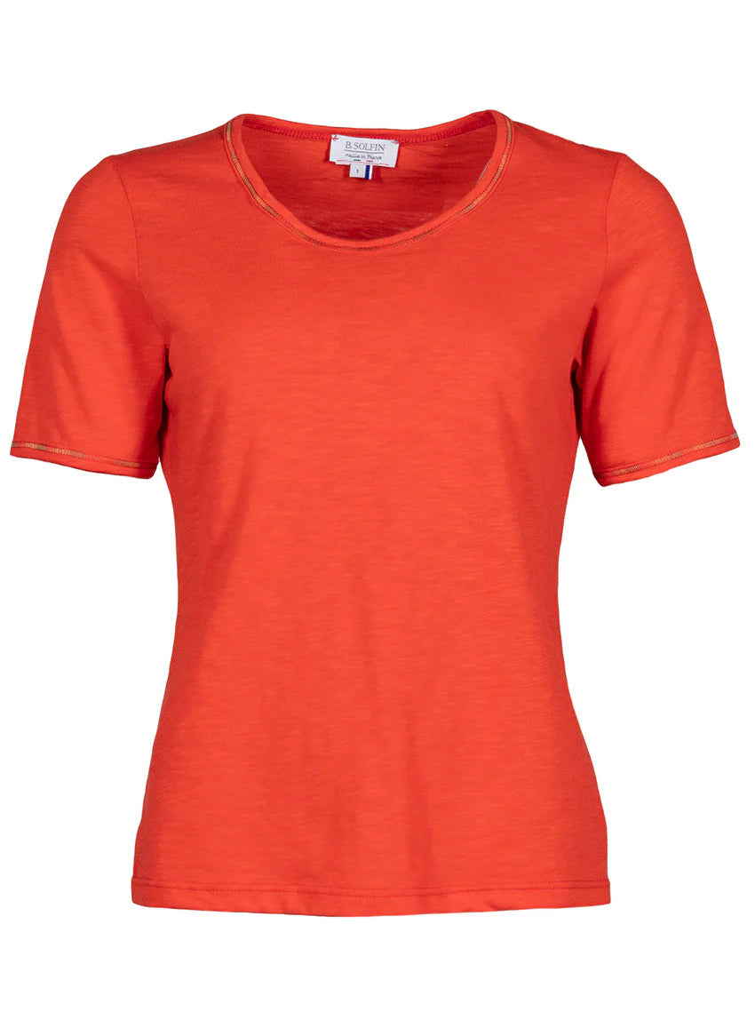 Tee-shirt femme en coton orange agrume