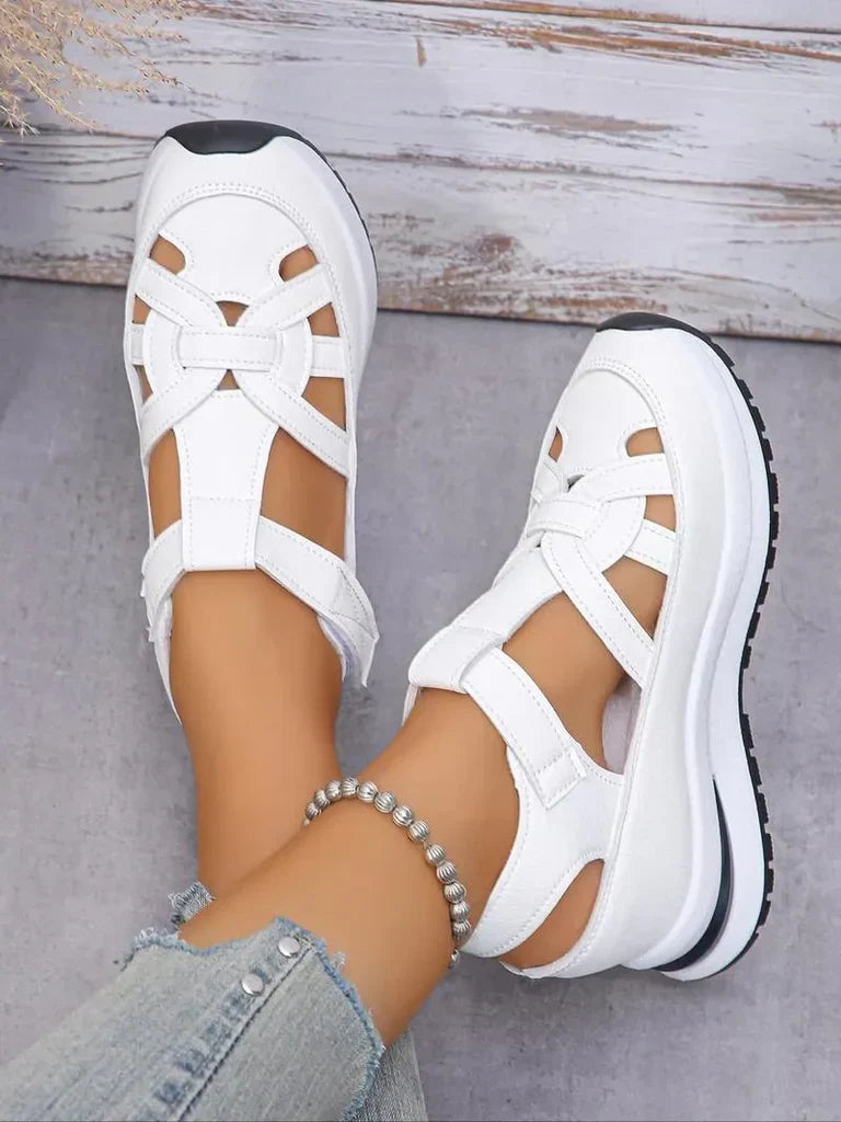 Duna | Sandales compensées confortables à bride Velcro pour femmes