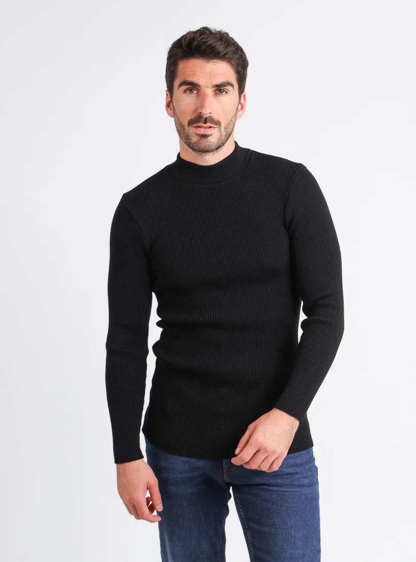 Pull homme 100% laine mérinos Noir