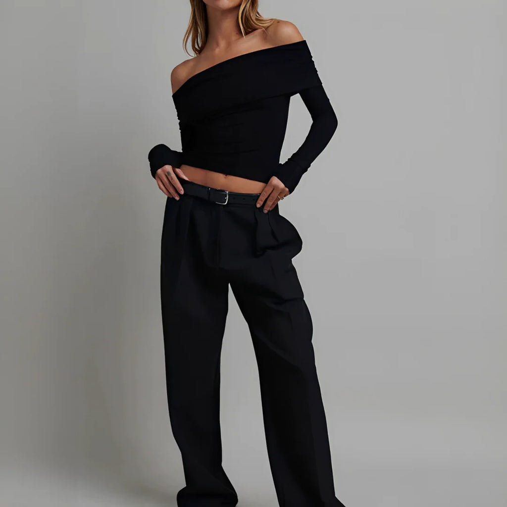 Kathryn - Chemise Élégante Épaules Découvertes