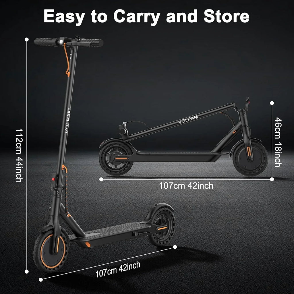 Volpam electric scooter Powerful electric motor Solid tires 28/21/12 mile range