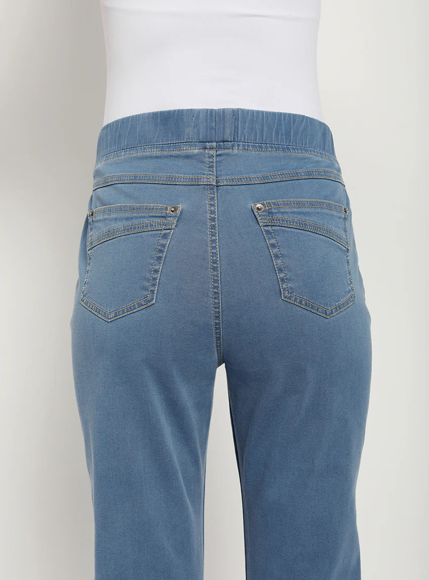 Jegging femme coton bleu indigo clair
