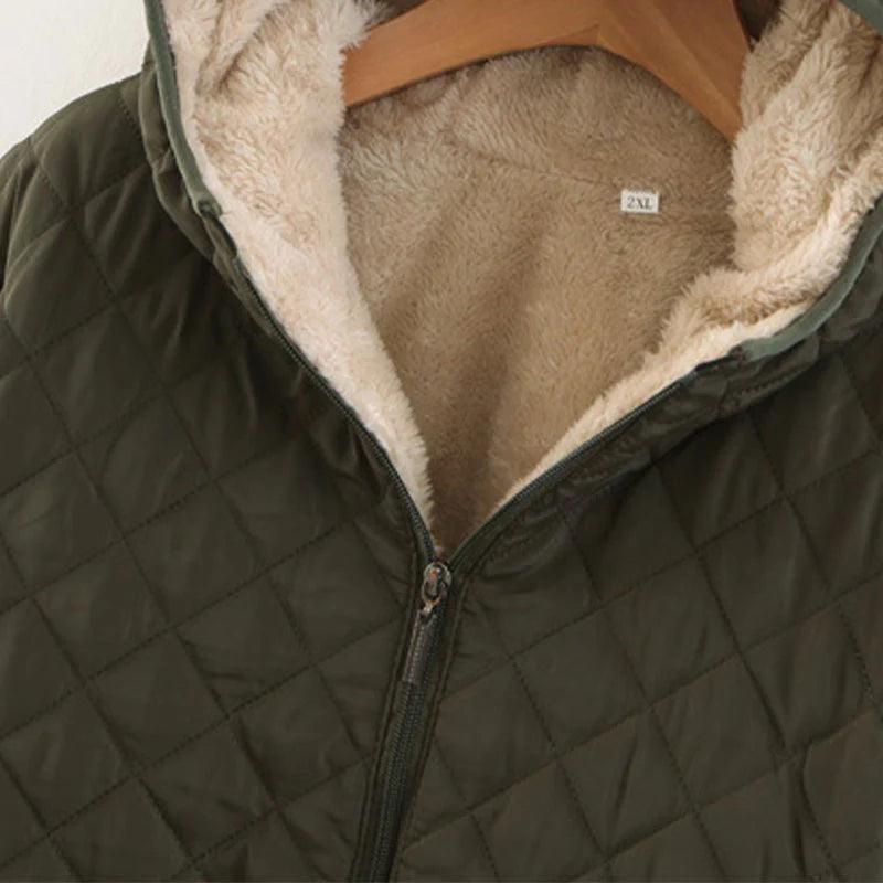 Veste matelassée à capuche avec doublure en peluche