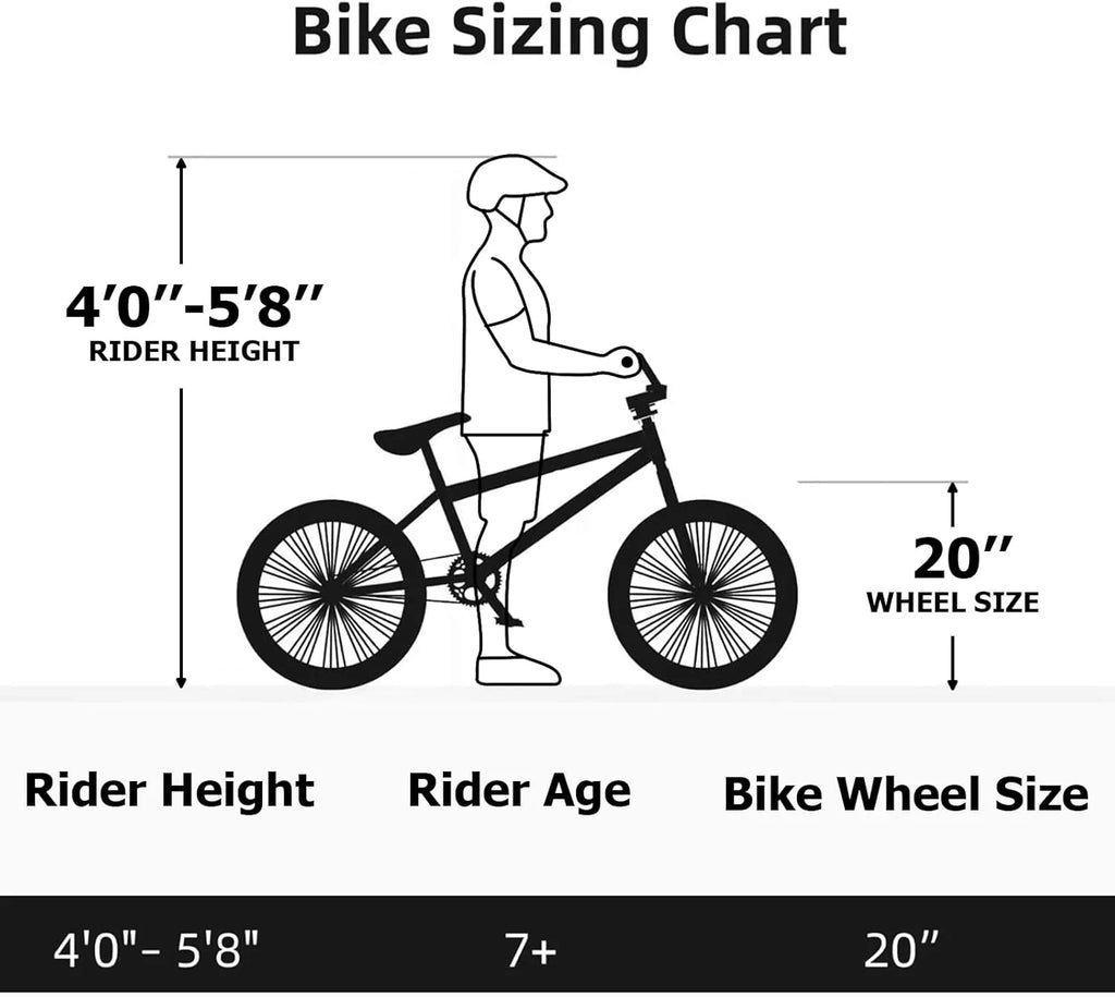 WEIZE Freestyle BMX Bicycle 20 Inch Stunt Bike for Kids and Adults Men and Women High Strength Steel Frame 360 Degree Rotor Freestyle
