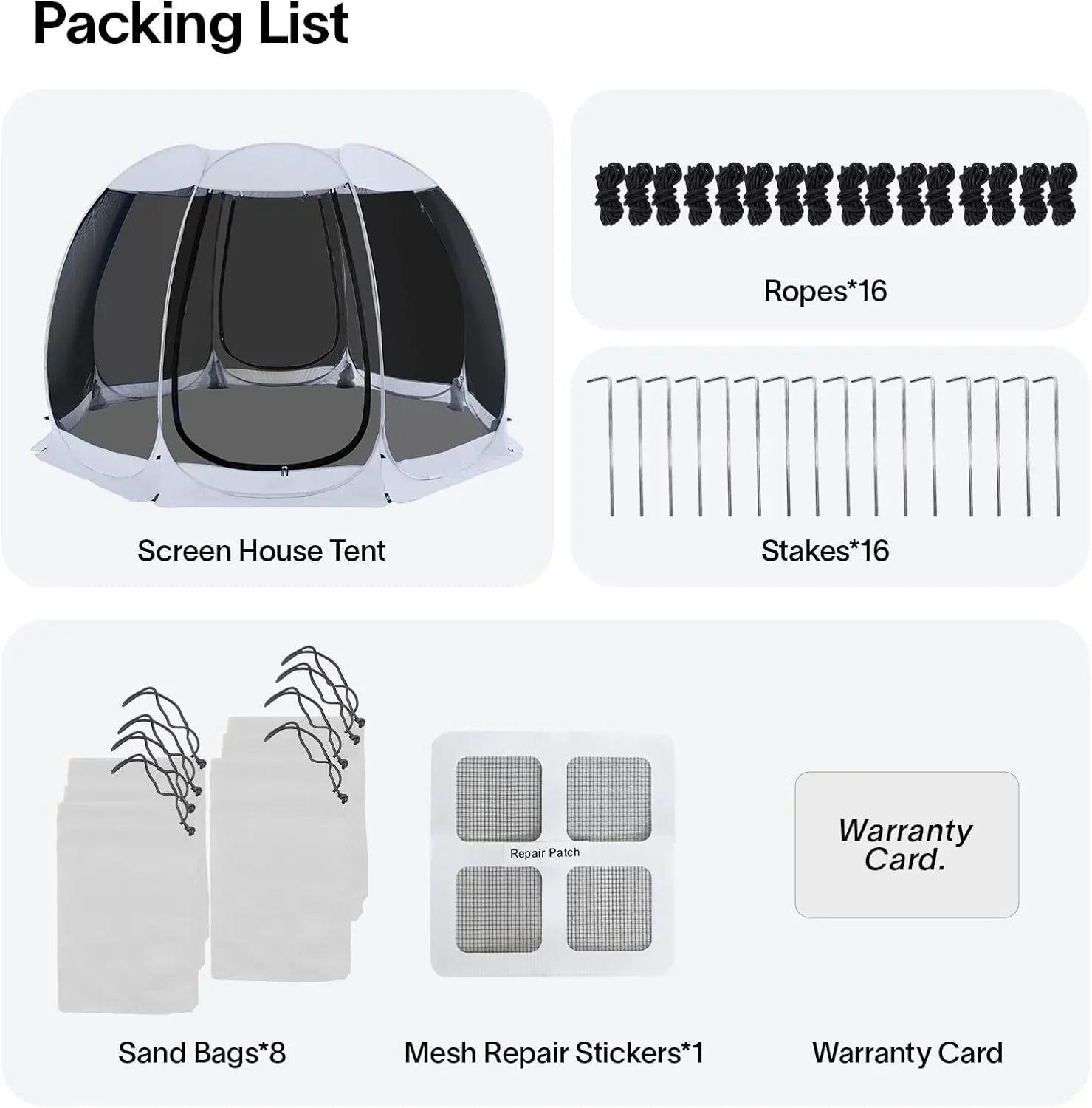 Screen gazebo sleeps 6-10-15 people Igloo-style canopy tent mosquito net on the sides Perfect