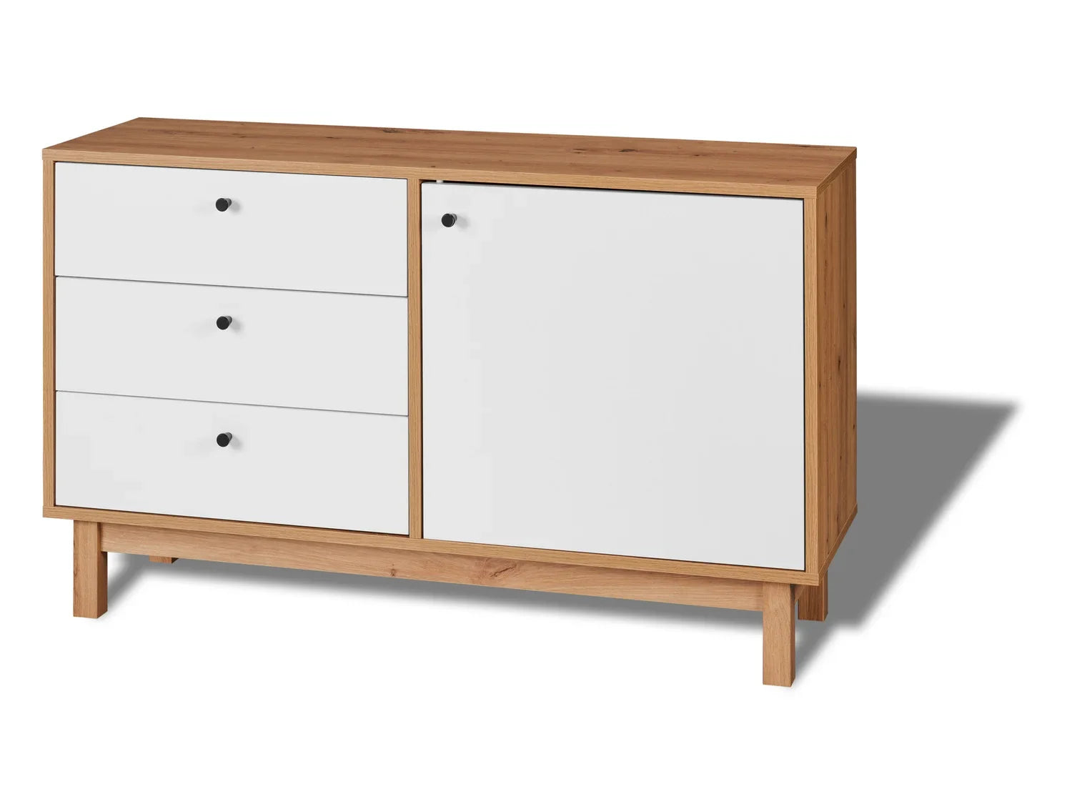 LIVARNO home Commode Copenhagen, 113 x 68,3 x 35 cm, blanc/imitation chne