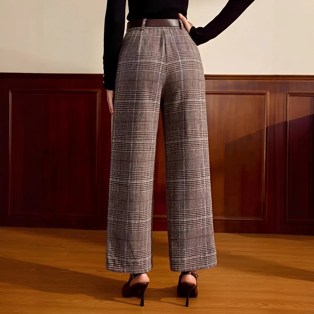 Christabel - Pantalon à Carreaux Taille Haute