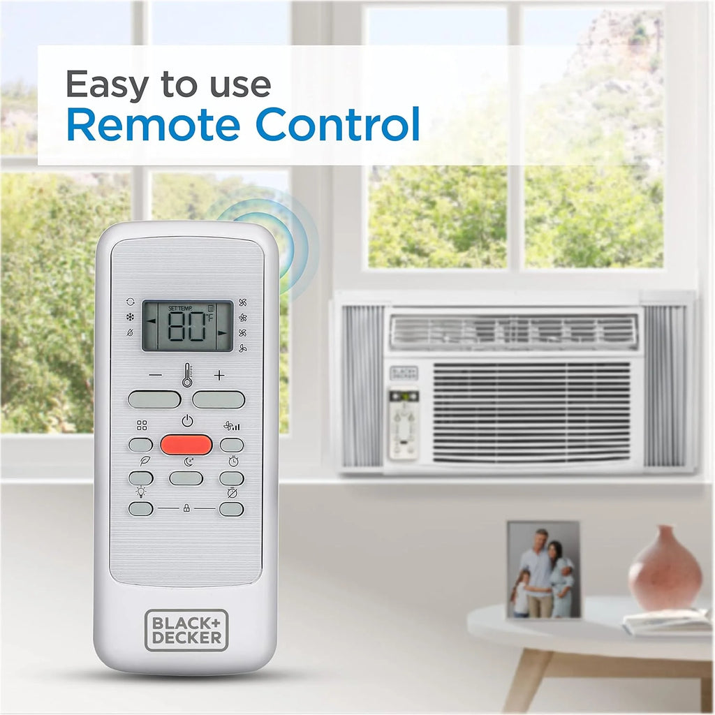 BLACK+DECKER Window Air Conditioner 5000 BTU, Cools Up to 150 Square Feet, AC Unit with Mechanical Controls, Manual Fan Only and Cool Settings, BD05MWT6, White
