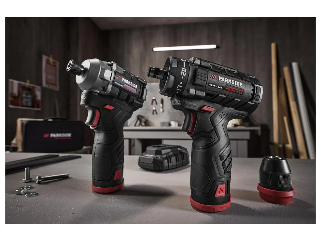 PARKSIDE PERFORMANCE Set perceuse-visseuse et visseuse  chocs sans fil + 2 batteries + chargeur, 12 V
