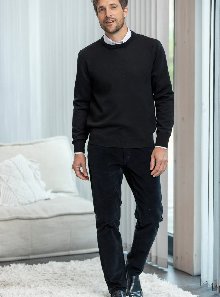 Pantalon homme velours côtelé en coton Noir Anthracite