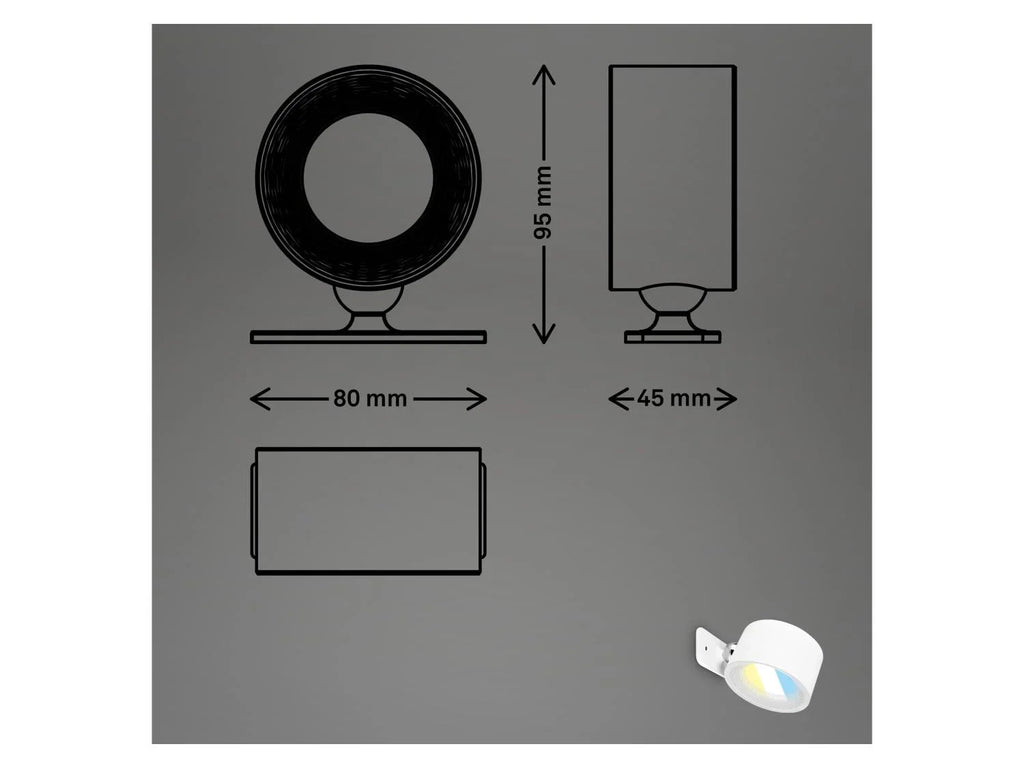 Briloner Lot de 2 appliques murales sans fil