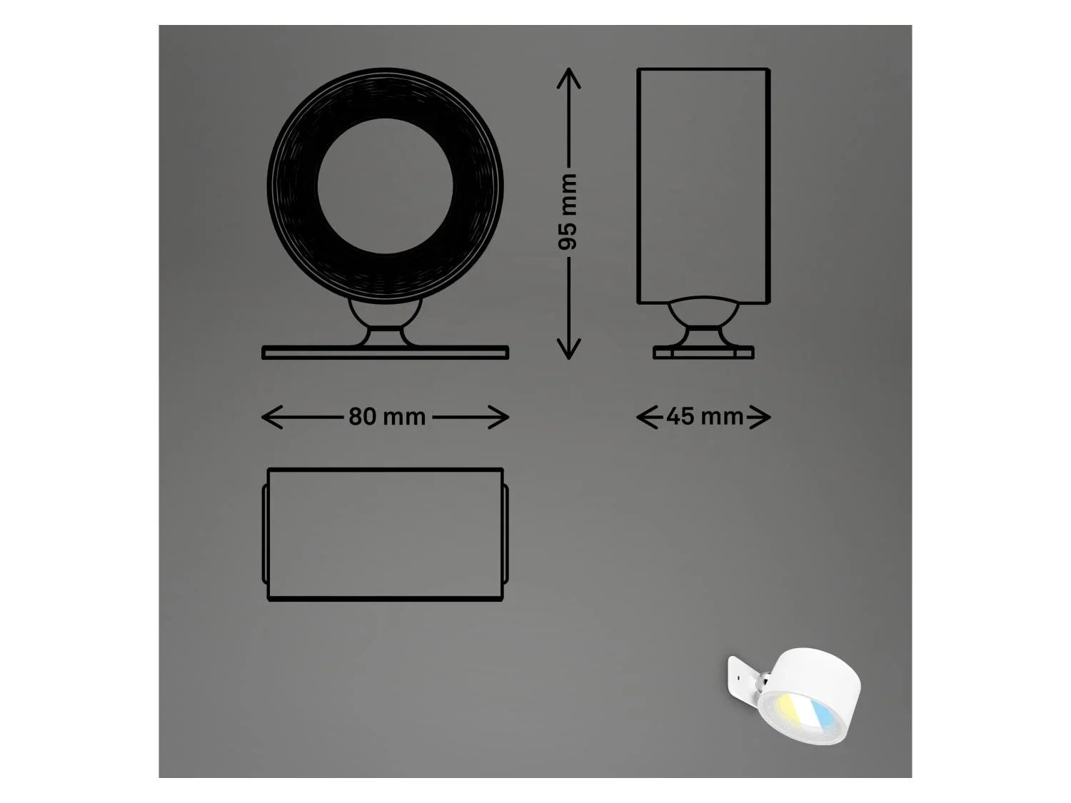 Briloner Lot de 2 appliques murales sans fil