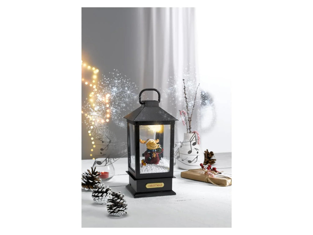 LIVARNO home Lanterne LED avec effet tempte de neige et musique