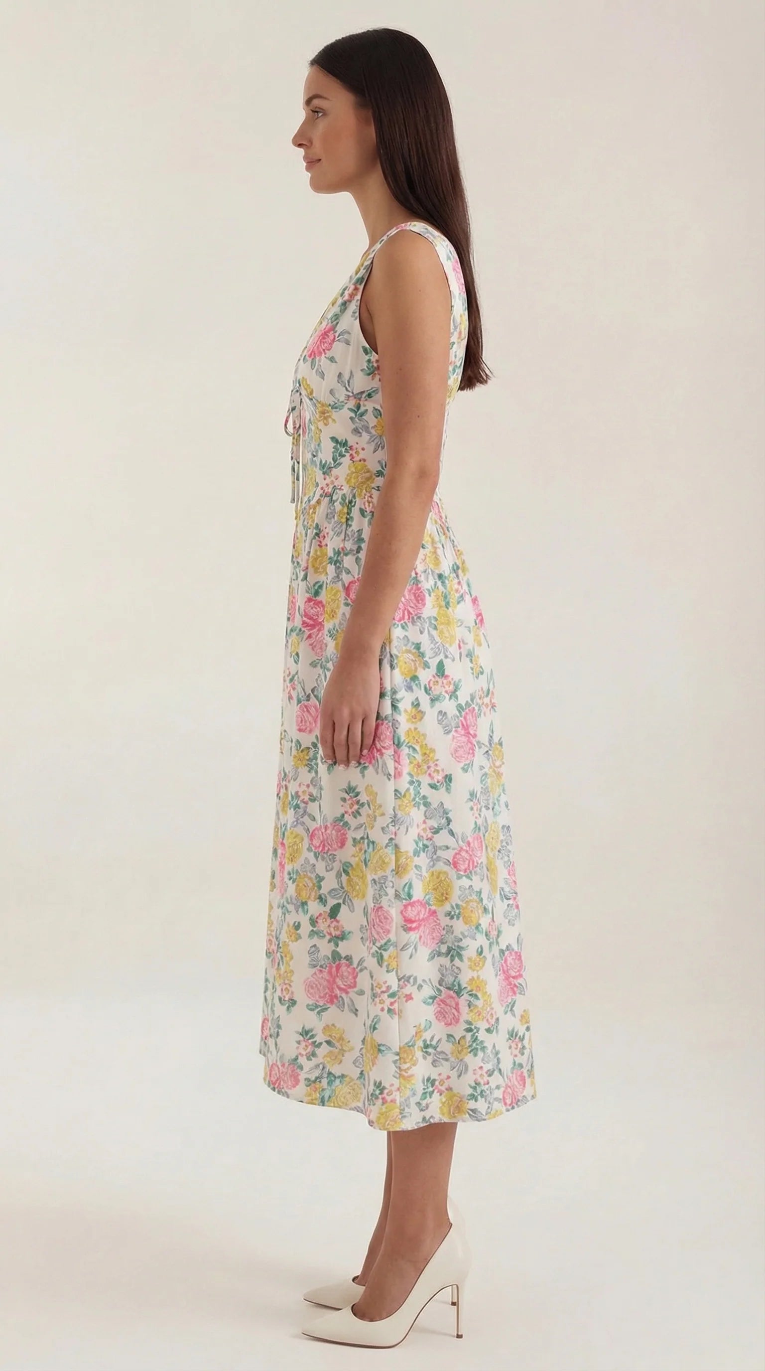 Robe mi-longue d'été corset pour femme