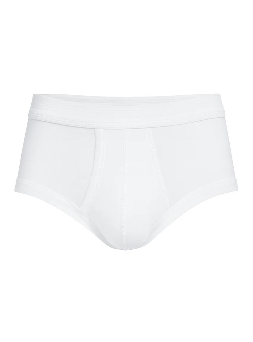 Slip ouvert homme uni en coton blanc