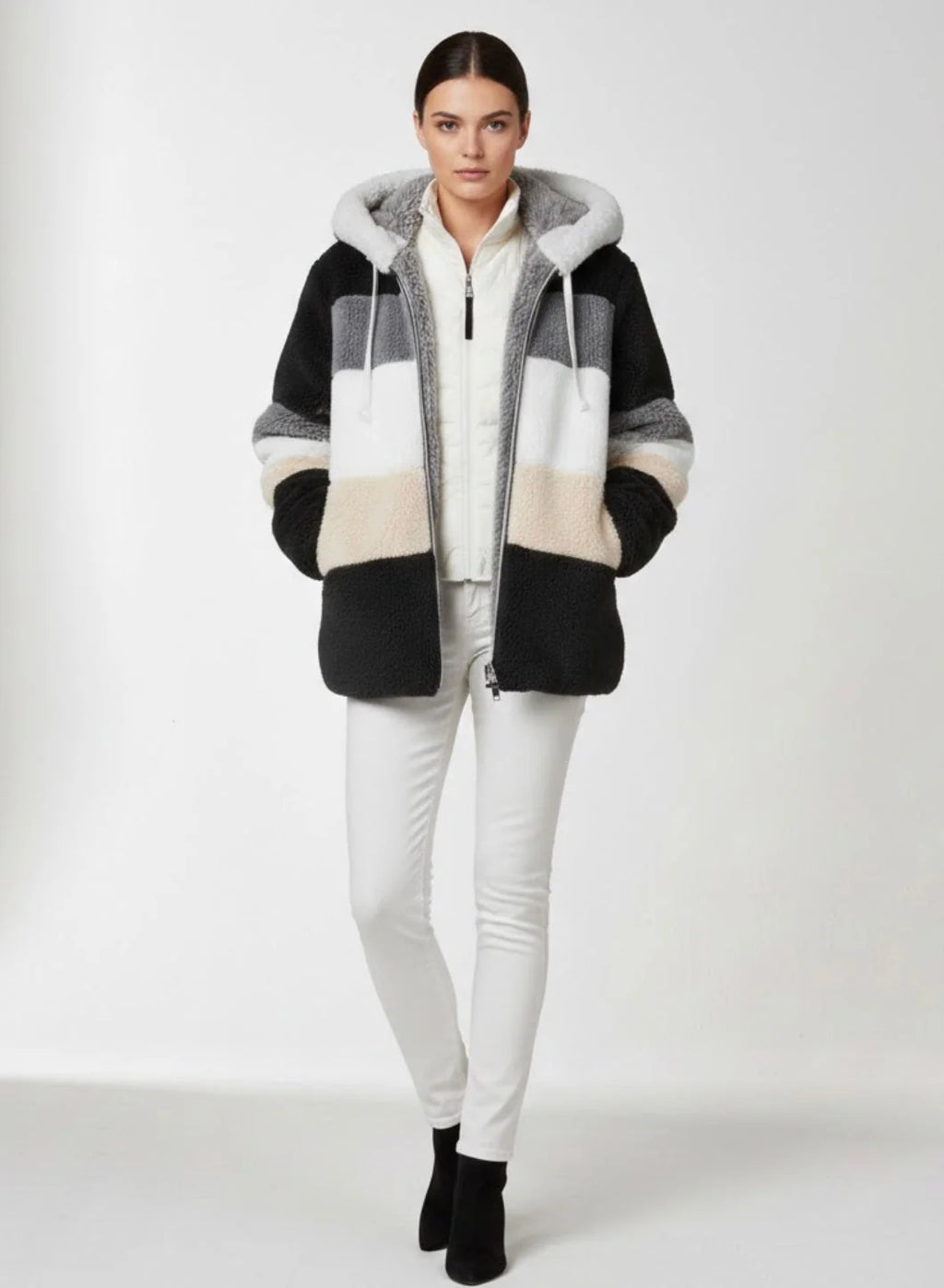 Aléana | La veste d’hiver élégante et chaude avec capuche et fermeture éclair