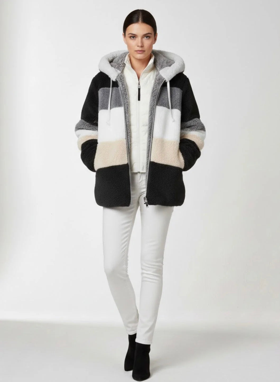 Aléana | La veste d’hiver élégante et chaude avec capuche et fermeture éclair