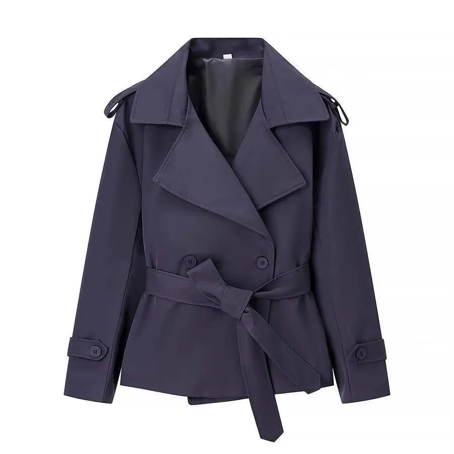 Blazer court ceinturé pour femme