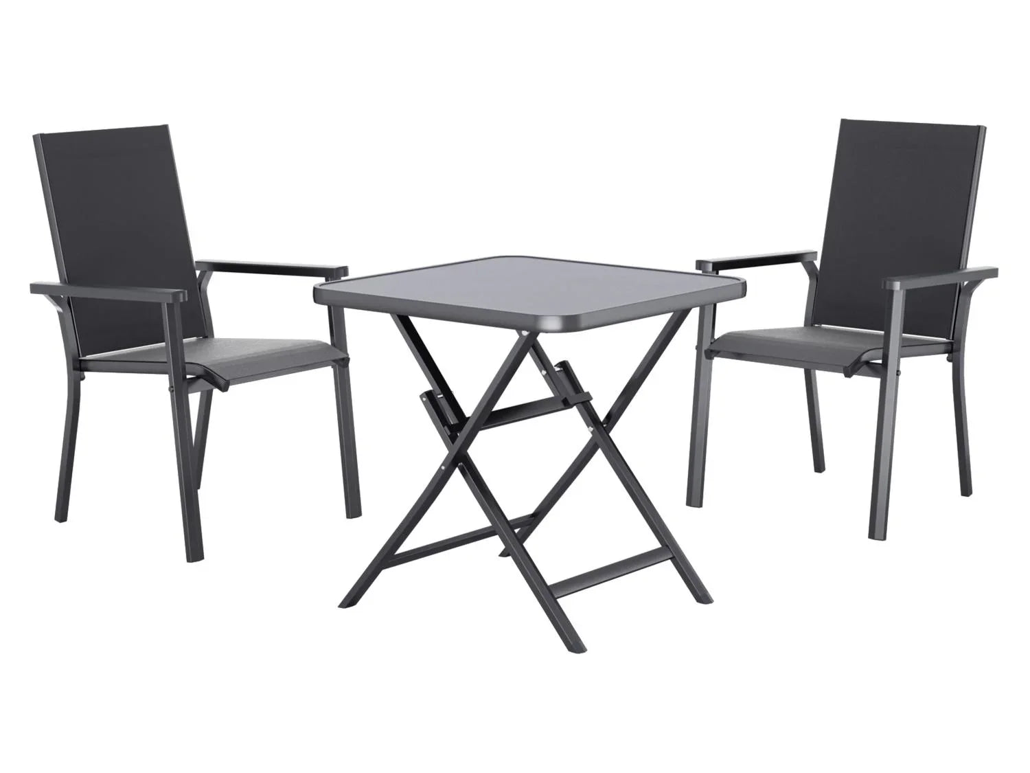LIVARNO Table de jardin + Lot de 2 fauteuils Houston