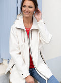 Parka femme avec capuche blanc cassé