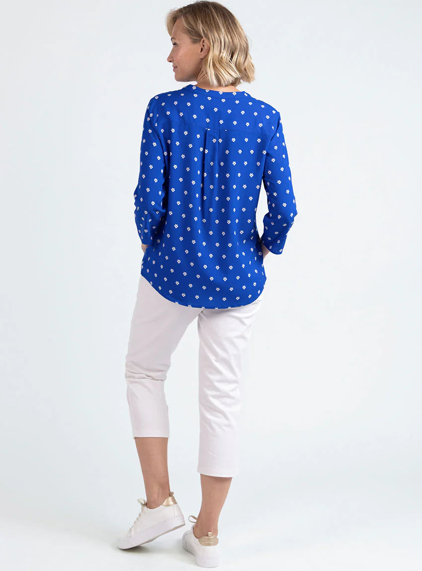 Blouse femme en viscose bleu mer