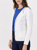 Cardigan femme en coton blanc crème