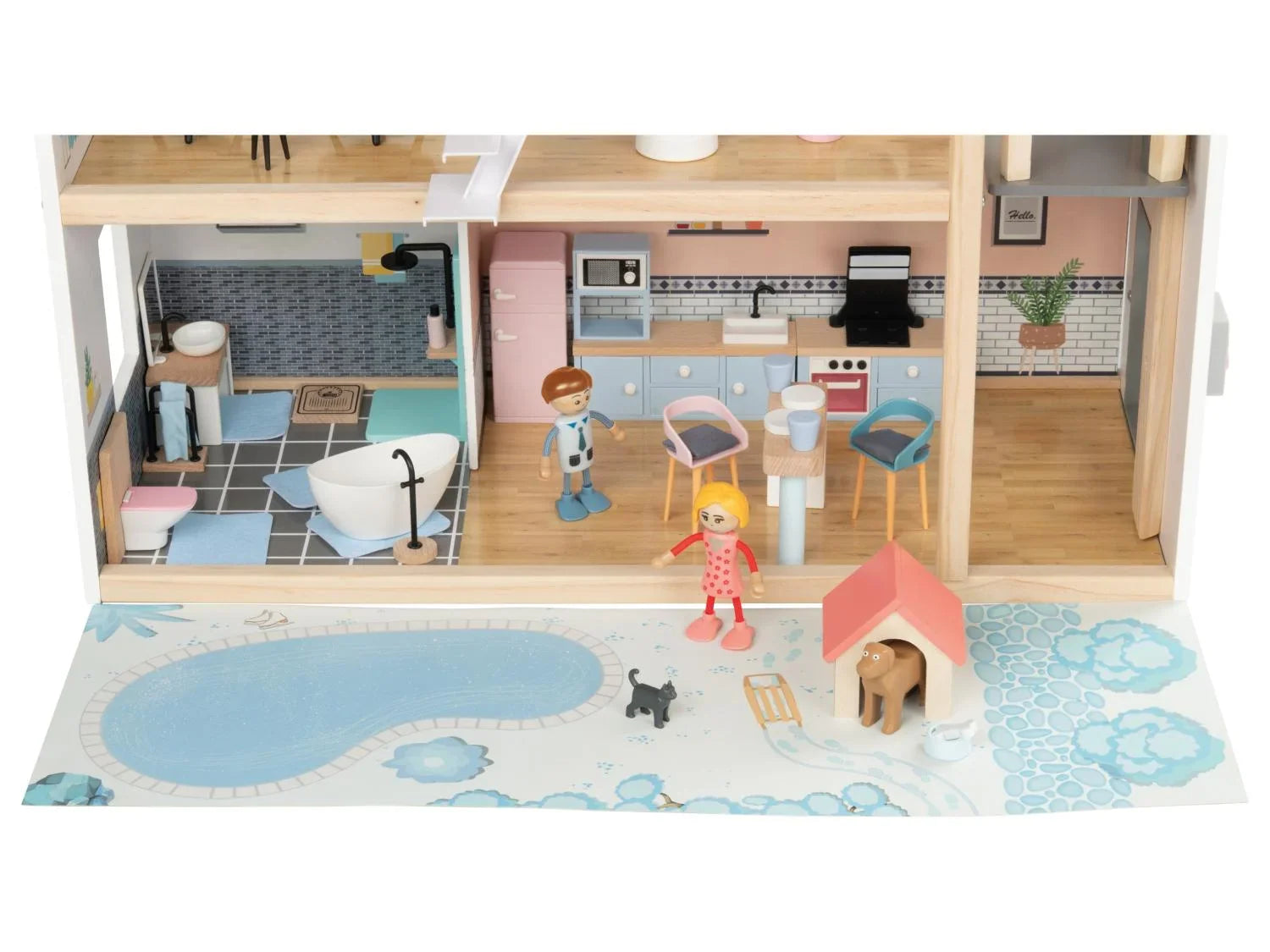 Playtive Maison de poupes XXL, 54 pices