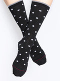 Mi-chaussettes mixtes à pois gris