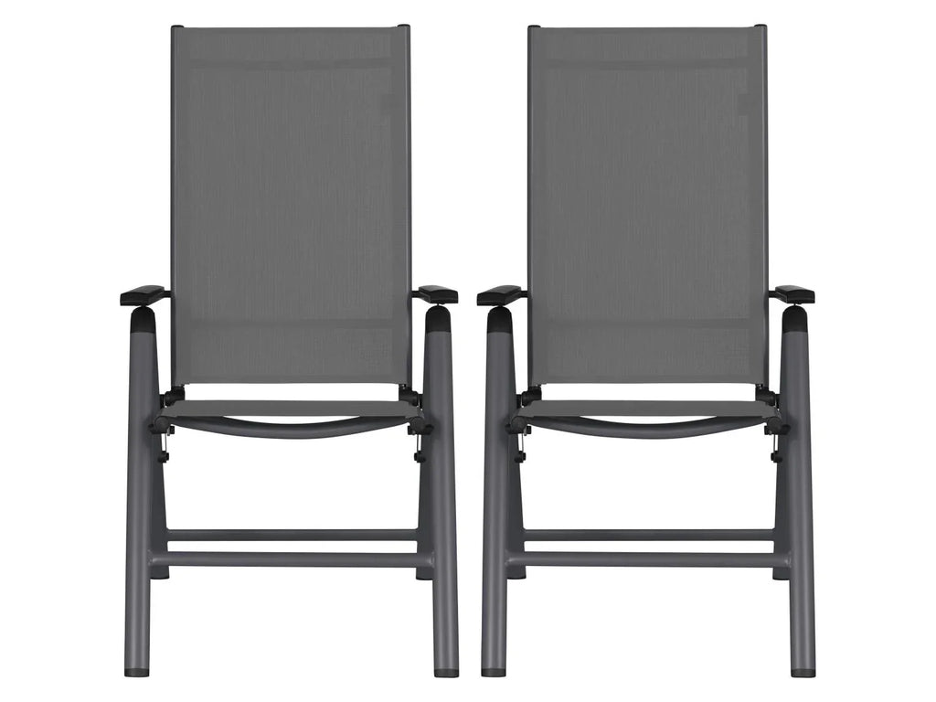 LIVARNO Lot de 2 fauteuils pliants en aluminium Houston