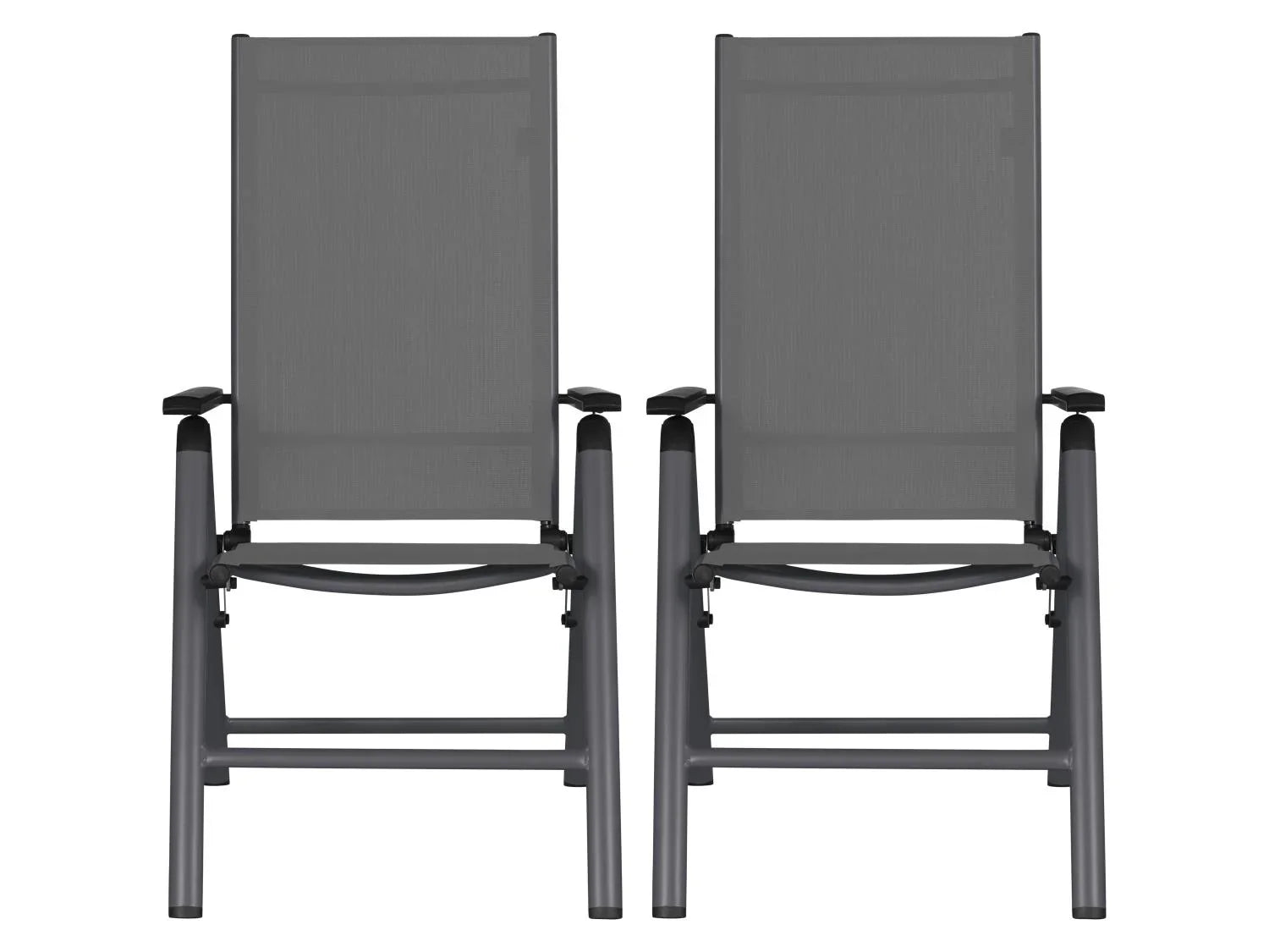 LIVARNO Lot de 2 fauteuils pliants en aluminium Houston
