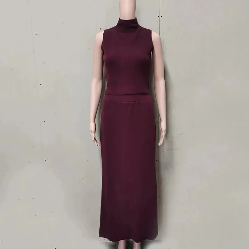 Sophie Paris | Robe longue sans manches en maille douce