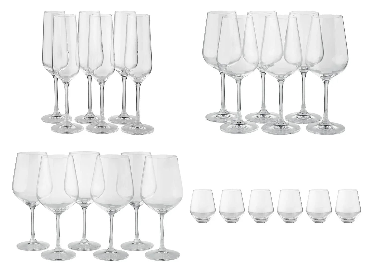 SILVERCREST Verres  vin ou fltes  champagne
