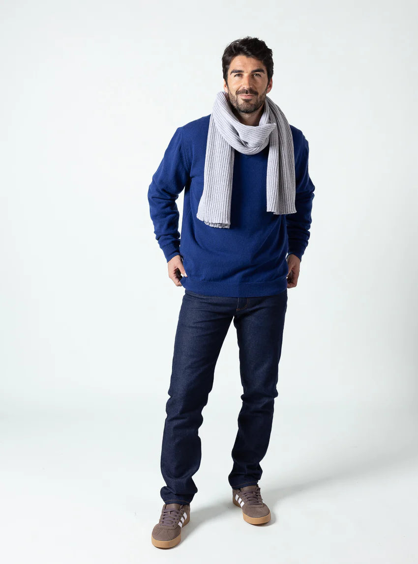 Écharpe homme cachemire et laine gris
