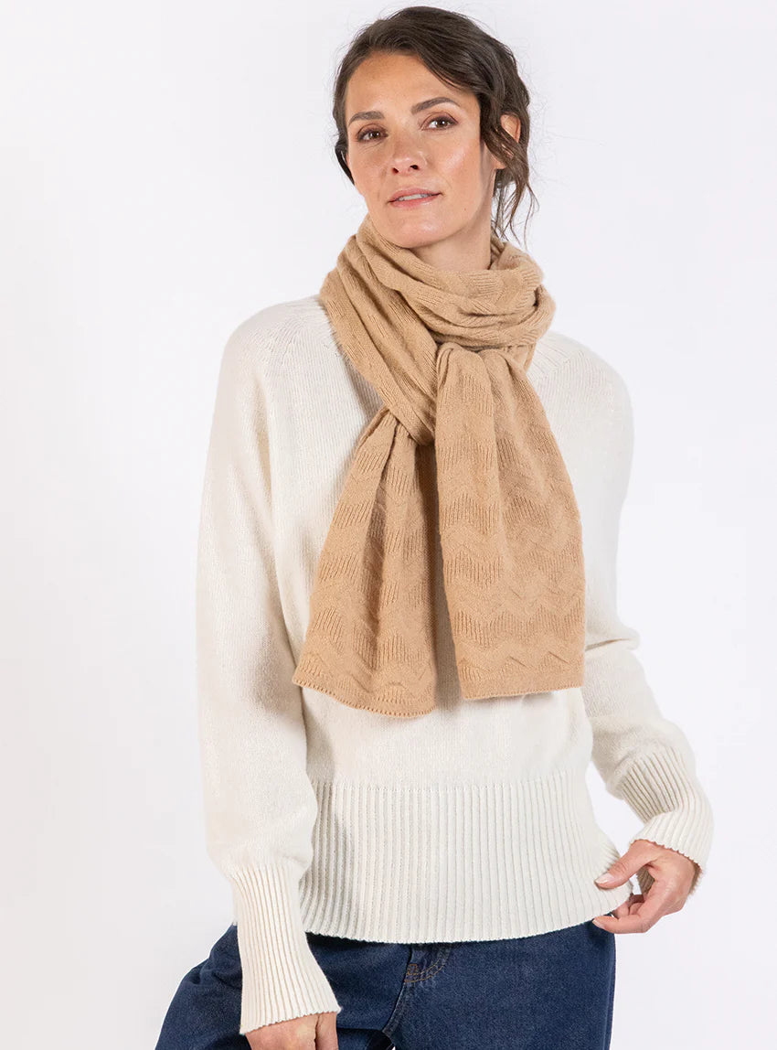 Echarpe en cachemire beige douceur