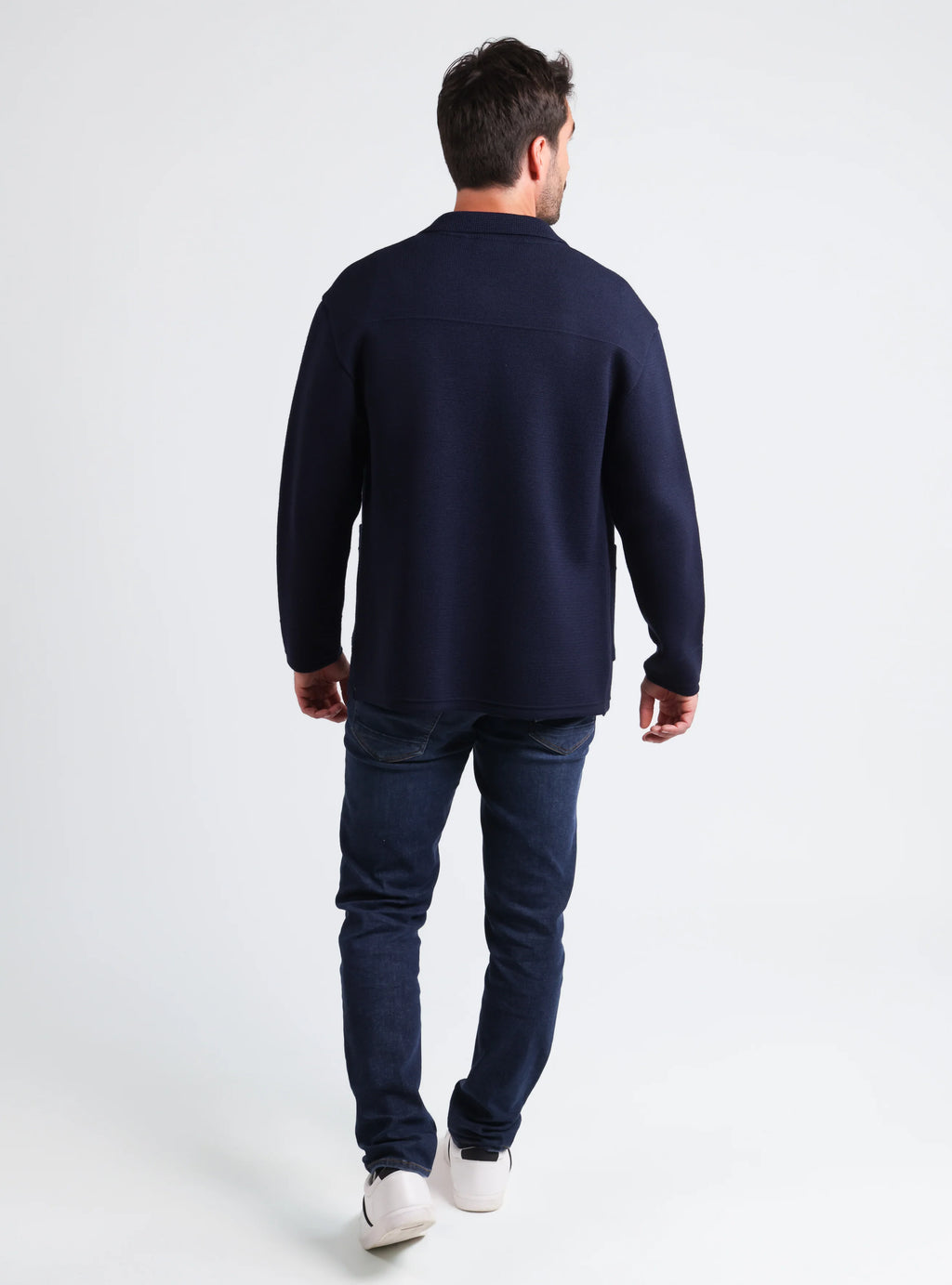 Veste homme en laine bleu marine