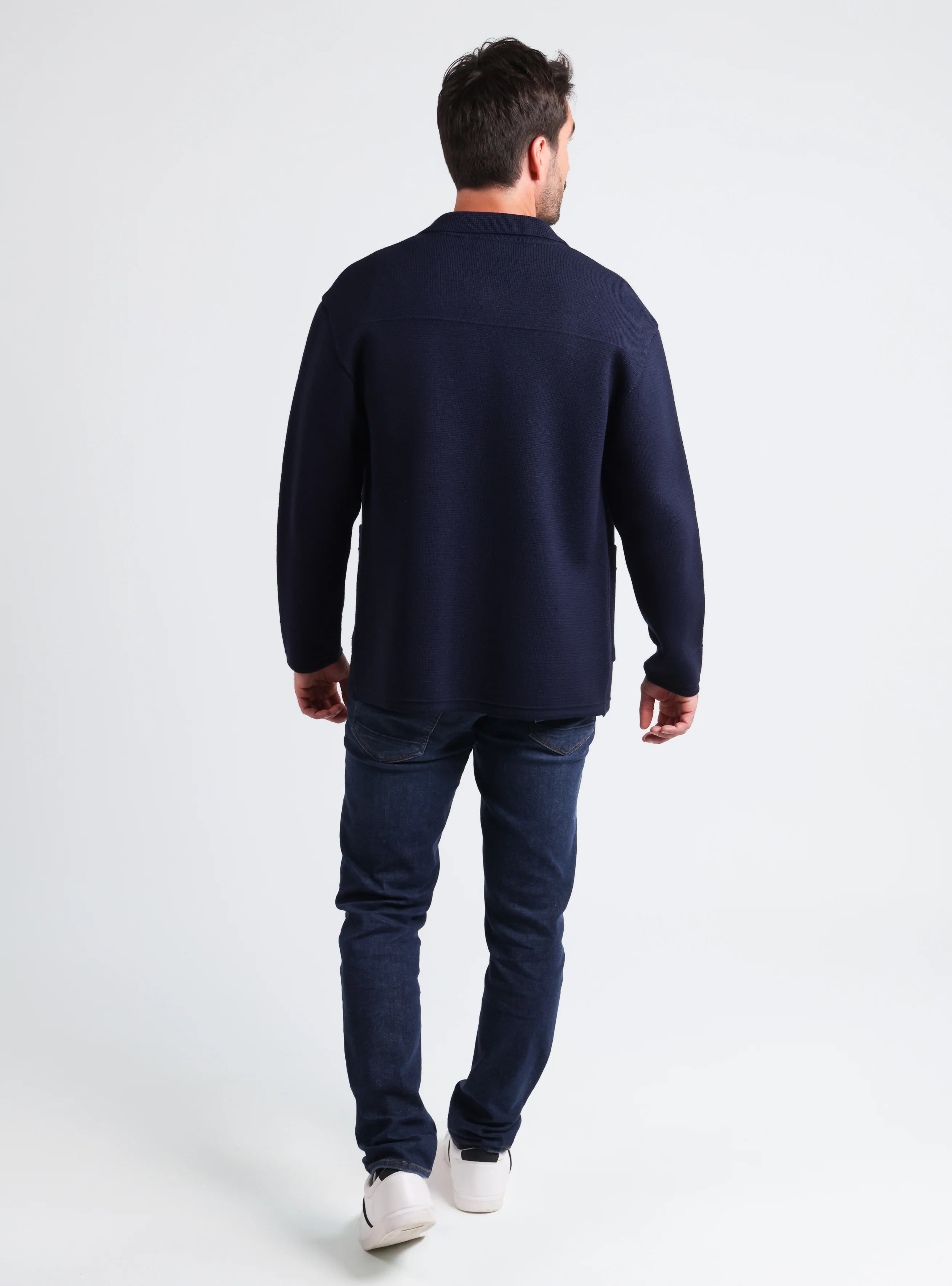Veste homme en laine bleu marine