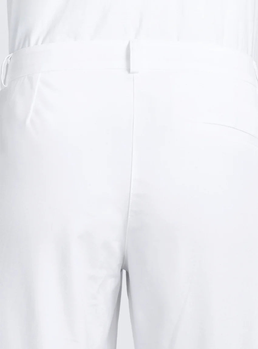 Pantacourt chino femme en coton blanc