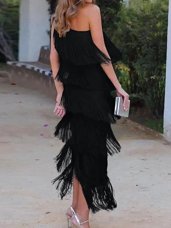 Robe Maxi Asymétrique Une Épaule Chic et Sans Effort