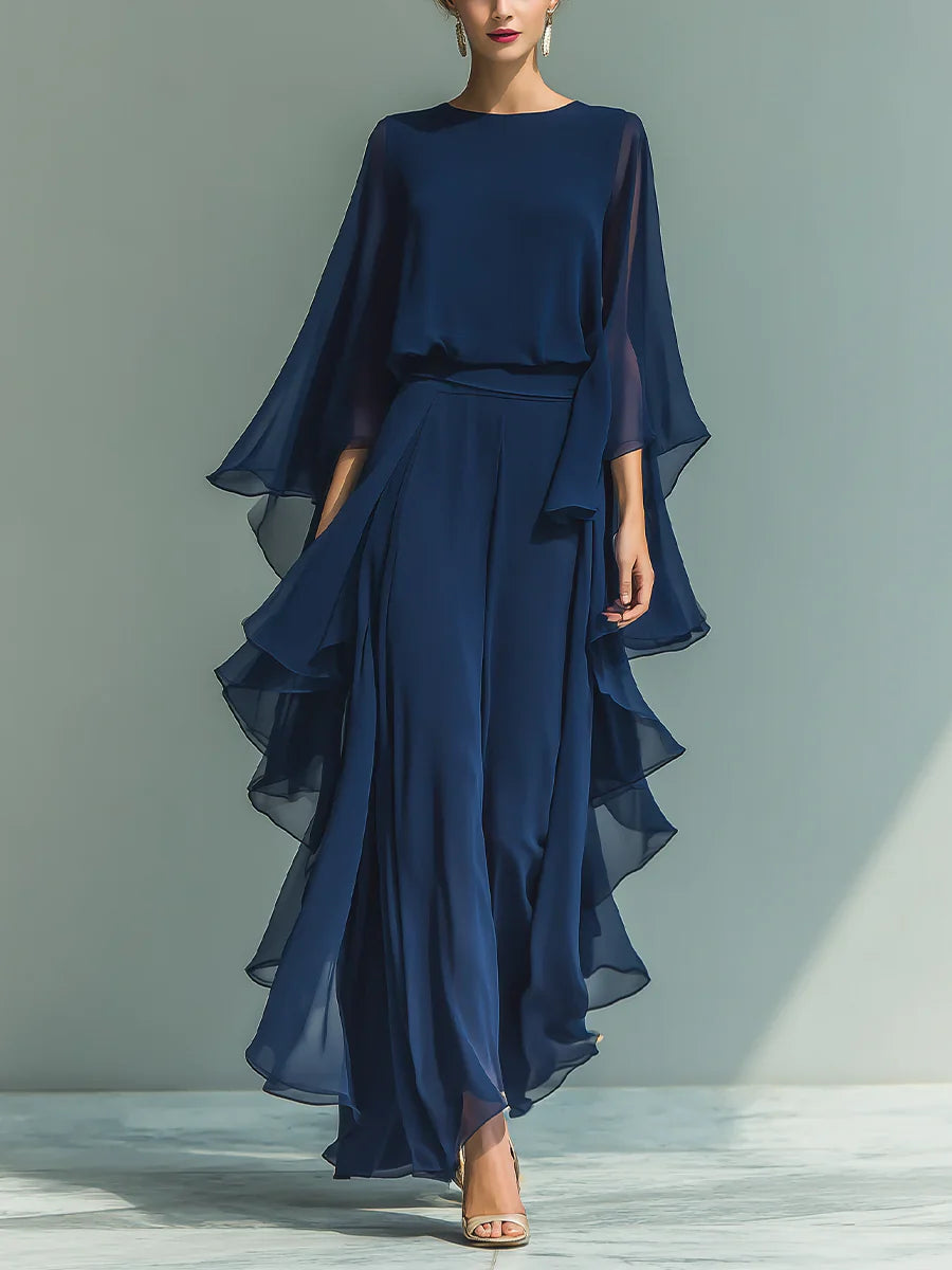 Aurore | Ensemble Élégant en Chiffon avec Volants