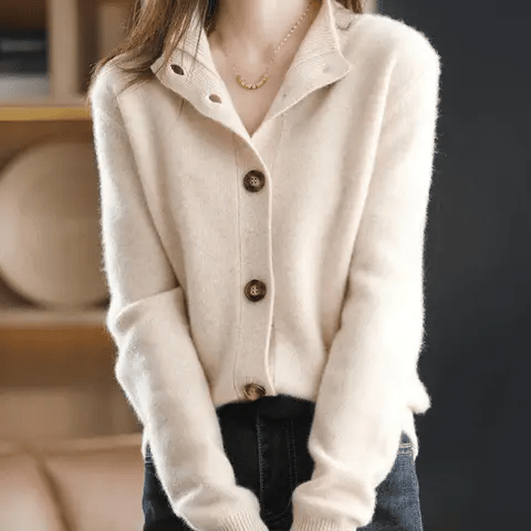 Cardigan en cachemire doux et confortable tricoté