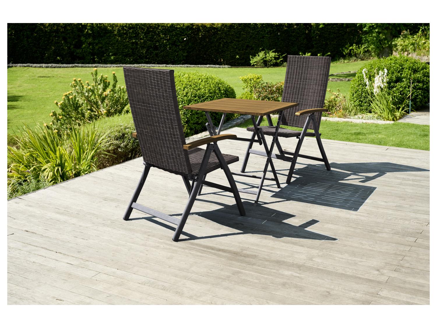 LIVARNO Lot de 2 fauteuils pliants tresss Valencia