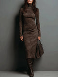 Jade | Robe midi en daim