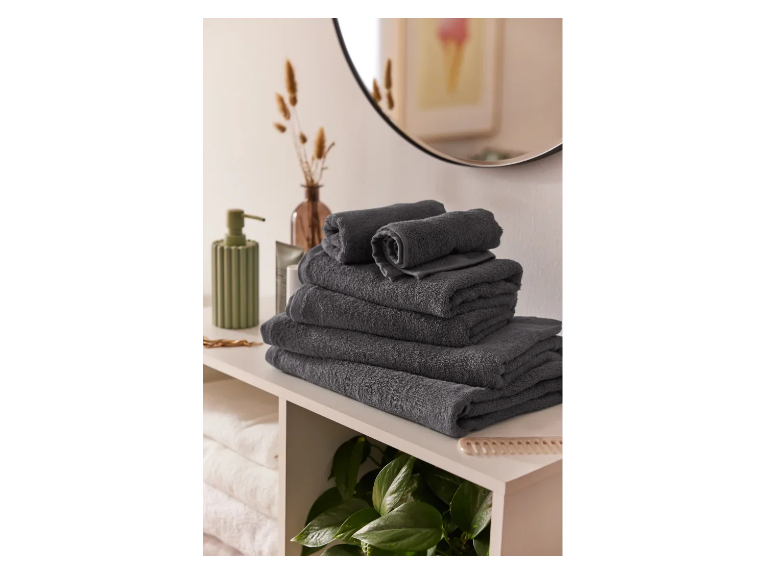 LIVARNO home Lot de 6 serviettes de toilette en ponge