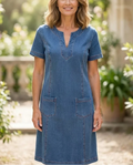 Julia | Robe en Denim Douce avec Poches Avant
