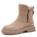 Bottes Cheville Chic Effet Daim avec Doublure en Fourrure Douillette